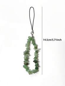 Crystal Beaded Phone Lanyard, Green Donglingstone Phone Strap, Crystal Chain Wristlet, Elegant Phone Case Charm Pendant - Multicolor - View 6