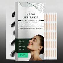 Anti-Snoring Nas Strips Starter Kit (15/30Pack, Black) - Better Sleep, Easy Breathing, Sweat-Proof, Gentle On Skin - Bộ 5 dụng cụ nong mũi + Miếng dán mũi 30 viên - Xem 6
