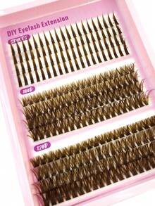 New 40pcs-120pcs Brown Natural Curly Cluster False Eyelashes, 240 Clusters Realistic Long & Fine Lashes - View 7