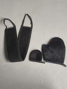 1/2/3 Pcs Reusable Body & Face Tanning Gloves, Double-Sided Lotion Applicator, Washable Back Scrubber Gloves, Super Soft No Streak - Random Lanyard Style - Multicolor - View 15