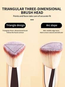 6pcs Professional Makeup Brush Set, Dual-Ended Face & Eye Brushes For Foundation, Concealer, Eyeshadow, Soft Synthetic Bristles - Multicolor - View 10