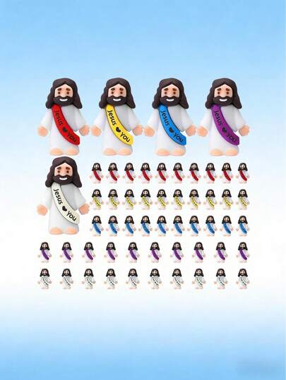 5/10/20/Pcs Mini Jesus Figurines, Jesus Loves You Jesus Hiding Figures, Sunday Party Favors, Random Color Micro Jesus, Christian Decor, Christmas Gift, Party Filler, Christmas, Jesus, Figurine