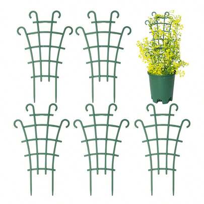 12pcs/8pcs/4pcs/1pc Stackable Mini Plastic Garden Trellis, Suitable For Potted Climbing Plants, Indoor Potted Plant Support, DIY Climbing Rack, Applicable For Flowerpots, Indoor & Outdoor Ivy, Sansevieria And Other Climbing Plants