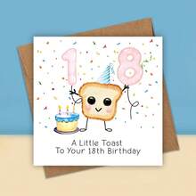 Happy 18th Birthday Greeting Card, Toast Card, Birthday Card, Congratulatory Card, Anniversary Card, Birthday Party Decoration, Friendship Card - Multicolor - View 2