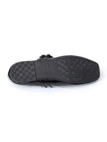 Wide Width Vintage Mary Jane Flat Shoes For Women, Double Strap, All Season - 黑色 - 查看 6