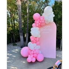 Juego de arco de globos con lazo rosa - 127 piezas. Decoraciones para cumpleaños. Este juego de arco de globos rosa y blanco viene en varios tamaños y es adecuado para bodas, baby showers, fiestas de cumpleaños, bautizos y talla grande. - Ver 5