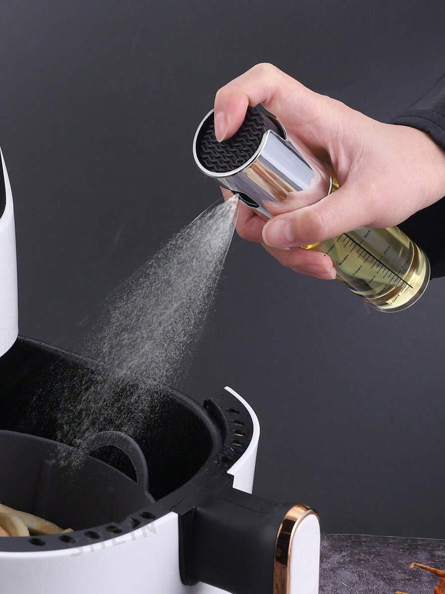 Cooking Oil Sprayer, Olive Oil Sprayer, Graduated, 140 Ml (4.73 Oz) Olive Oil Spray Bottle, Suitable For Salads, Barbecues, Kitchen Baking, Etc. (Silver)