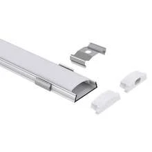 10 piezas de 50 cm Canal de aluminio flexible LED, pantalla de lámpara de aluminio blanco ultradelgada y plata, carcasa de aluminio flexible, incluye clips de montaje y tornillos, adecuado para instalación de tiras de iluminación, decoración del hogar, iluminación de gabinete - Perfiles de aluminio flexibles - Ver 8
