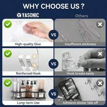 6pcs Dual Claw Transparent Adhesive Hooks, Strong No-Drill Sticky Hangers, Wall Mount Racks Holders For Bathroom Kitchen - 6cps - View 9