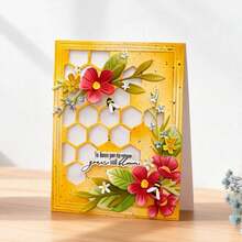 Khuôn cắt nền hình tổ ong sáng tạo, khuôn dập nổi và làm album ảnh DIY, dụng cụ làm thiệp chúc mừng, đồ thủ công cắt giấy, khuôn cắt mẫu làm thiệp quà tặng. - bạc - Xem 2