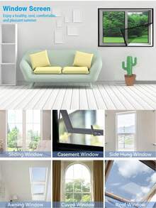 Mosquito Nets For Window,Anti-Mosquito Window Screens,Mesh Anti Insect Air Tulle Invisible Black Fiberglass Mosquitoes And Flies - Black Net With Black Border - View 11