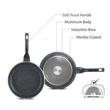 Non-Stick Marble Coating Granite Fry Pan Set With Soft Grip Long Handle - View 3