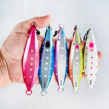 5 piezas de señuelos de pesca con brillo de hundimiento rápido de 60g-150g para lanzamiento, señuelos de metal para pesca de altura con anzuelos asistentes para lubina y trucha - Multicolor - Ver 11
