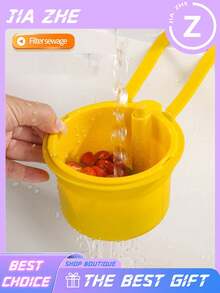 Organizador de fregadero de cocina de plástico resistente 3 en 1 con sistema de suspensión ajustable y drenaje de un solo botón, diseño compacto que ahorra espacio, incluye escurridor de platos, cesta de drenaje y soporte para esponjas, apto para cocina, baño, soporte para esponjas - Multicolor - Ver 4