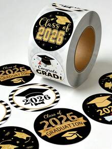 Bộ 500 miếng dán hình tròn chủ đề lễ tốt nghiệp, mũ tốt nghiệp, các ngày lễ kỷ niệm, tem niêm phong. - nhãn dán - Xem 1