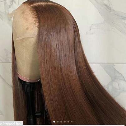 36 Inch Glueless Wigs Human Blended Hair Pre Plucked Pre Cut 13x4 HD Lace Closure Wigs Human Blended Hair Glueless Wear And Go 180% Density Body Wave Lace Front Wigs Human Blended Hair With Baby Hair Brown