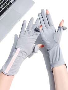 1 par de guantes de ciclismo de verano unisex - Guantes semicirculares de longitud media con dos dedos - Ver 12