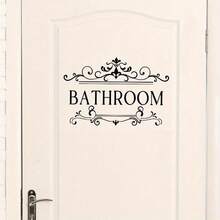 1pc Alphabet Graphic Wall Sticker, English Letters - Bathroom Wall Door Sticker, Removable Wall Sticker, Suitable For Home Bathroom, Home Decoration - E - 查看 6