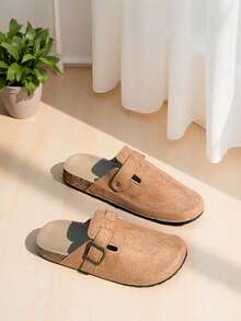 女士平底套脚鞋，新款勃肯鞋风格穆勒鞋，可调节搭扣可爱个性化木屐，轻便舒适时尚休闲拖鞋，适合户外、度假、散步，感恩节和万圣节礼物，闭趾鞋 - 棕色 - 查看 8