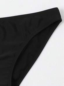 Swim Basics Summer Beach Solid Bikini Bottom - White - View 9