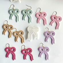 1pc Soft Clay Mold Bow Shaped, Used For DIY Earring Making Tool - White - View 7