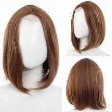 Women's Layered Shoulder-Length Synthetic Wig, Lace Area 4*1, For Daily Use, 16-Inch Heat-Resistant BOB Wig With Lace Front, Brown-Black, Lolita Cosplay Wig ... - Piano Color - View 2