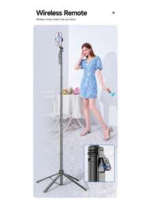 高品质自拍杆三脚架，1.8米高规格四脚架，360°全方位稳定器，可拆卸设计，解锁全方位拍摄自由。四脚架稳固设计，360度角度调节，轻松应对人物和风景拍摄，稳定性极佳。可调节四脚架设计，适应各种拍摄环境。母亲节、春季生日礼物，自由、稳定，伴您左右。 - 均碼 - 查看 9