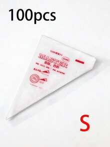 100 piezas Bolsas desechables transparentes para decorar crema, opciones de varios tamaños, adecuadas para decorar pasteles, hornear pasteles, pasteles, macarons, adecuadas para cocina y restaurante, decoración de postres para fiestas, herramientas de repostería para el hogar - Multicolor - Ver 16