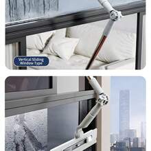 Extended Handle Double-Sided Window Cleaning Tool, Home High-Rise Window Exterior Cleaning Hands-Free Cleaner, Includes Small Brush For Cleaning Window Crevices, Convenient Cleaning Assistant - Rotatable Glass Cleaner - View 2