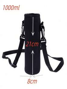 420-1500ML Water Bottle Sleeve, Hot & Cold Insulation, Travel-Friendly, Portable, Sweat-Resistant, Outdoor Drink Holder Covers For Hiking, Camping, And Fitnes - Black - View 8