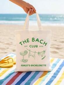 Customized Bride's Club Party Gift Bag, Customized Bridesmaid Travel Bag, Wedding Weekend Gift Bag With Year, Bride's Club Bridal Party Customized Tote Bag, Customized Bridal Party Tote Bag, Beach Bag, Bridal Party Gifts, Wedding Tote Bag - Multicolor - View 16