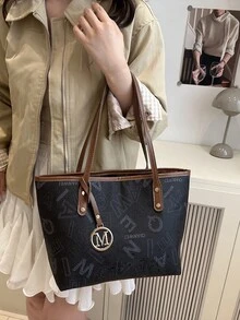 2025 New Arrival Unique Texture Women's Large Capacity Commuter Handbag, Ladies' Shoulder Bag - Black - View 8