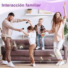 Máquina de karaoke, mini altavoz de micrófono de karaoke Bluetooth portátil con 2 micrófonos y luz, adecuado para todos los teléfonos inteligentes, perfecto para cumpleaños, reuniones familiares, fiestas (azul y rosa). - Rosa - Ver 9