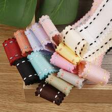 Double-Sided Wavy Edged Dotted Grooved Ribbon, DIY Hair Accessories, Flower Packaging, Clothing, Hat, Bow Decoration - Multicolor - View 4