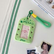 1个女孩毛绒挂绳证件卡套，DIY粉丝卡展示盒带丝带，学生卡袋 - 卡套 - 查看 9