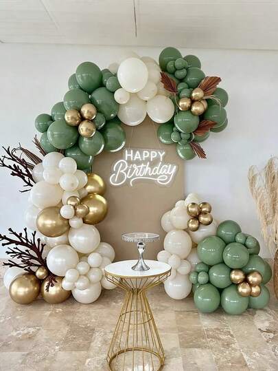 Sage Green Balloon Garland Arch Kit Beige Gold Balloons For Wedding Birthday Indoor Balloons Baptism Decorations, Wedding Decoration, Party Decoration, Anniversary Decoration, Bridal Shower Decoration