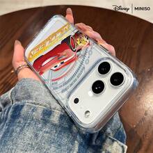 Miniso 迪士尼汽车总动员闪电麦昆锈蚀赛车设计手机壳，适用于 iPhone 17/17 Pro/17 Pro Max/17 Air/16/15/14/13/12/11/X 系列，iPhone 17 Pro Max 手机壳，iPhone 17 Pro 手机壳，iPhone 17 手机壳，圣诞礼物，女朋友 - 無色 - 查看 3