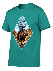 TERRACORE Men's T-Shirt: Soft Cotton Adventure Graphic Tee, Comfortable Summer Top - 綠色 - 查看 4