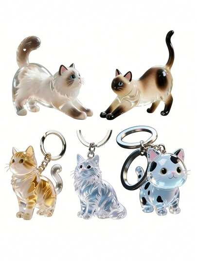 1个可爱透明猫毛收纳盒/吊坠，扭蛋猫毛收纳胶囊钥匙扣吊坠，宠物纪念收藏品，透明毛发收纳盒，猫毛收纳瓶钥匙扣，可爱动物毛发收纳吊坠，包包吊坠，狗毛收纳胶囊，汽车钥匙扣，手机吊坠，宠物爱好者的最佳礼物