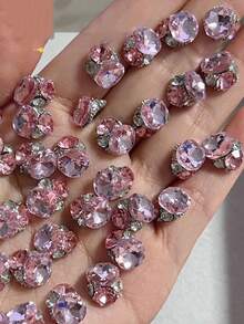 10/5PCS Rhinestones Kuku Berkilau Paduan Logam yang Ditumpuk – Hiasan Kuku Bling 3D Aneka Warna untuk Seni Kuku Akrilik, Dekorasi Manikur DIY Kuku - MultiWarna - View 6