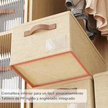 Paquete de 4 Organizador de closet ropa organizadores para cajones de ropa equipada con ranuras para tarjetas de PVC plegable con compartimentos y asas ideal para camisas vaqueros - Gris - Ver 4
