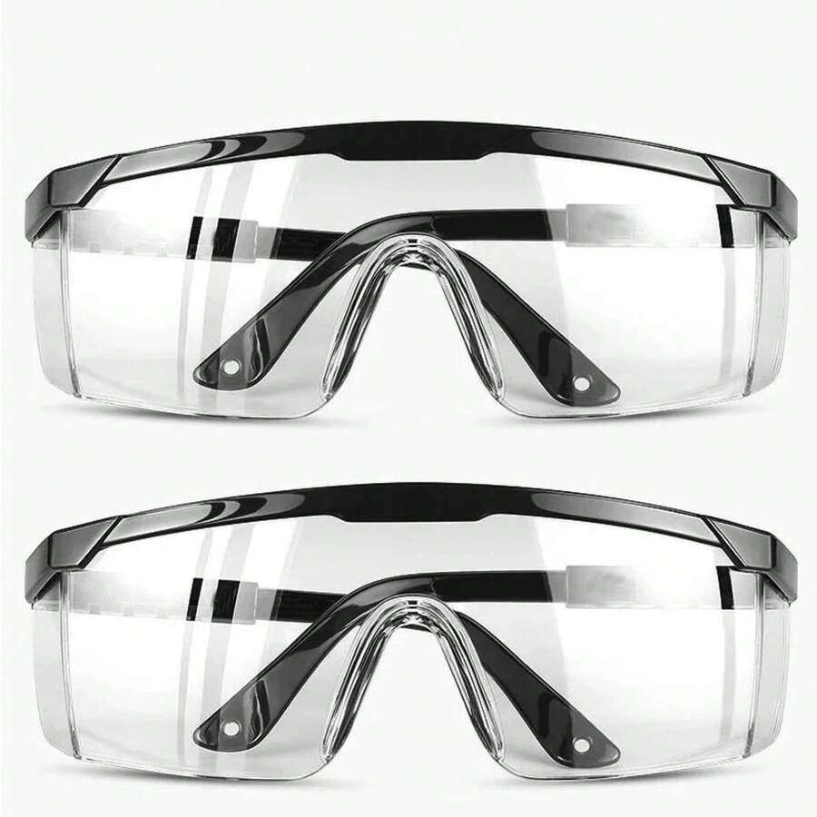 Splash-Proof Work Goggles, Protective Lab Goggles, Windproof And Dustproof Industrial Goggles, Cycling Goggles, 2 Pcs. - 2Pcs Black - View 1