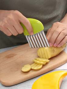 Stainless Steel Wavy Slicer, Can Be Used To Cut Potatoes, Carrots, Vegetables, Also Can Cut Wavy Shapes, Serves As French Fry Cutter - Multicolor - View 1