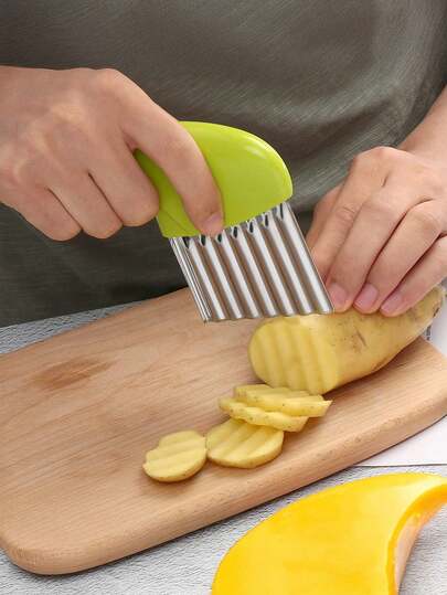 Stainless Steel Wavy Slicer, Can Be Used To Cut Potatoes, Carrots, Vegetables, Also Can Cut Wavy Shapes, Serves As French Fry Cutter