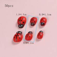 50 pcs/set Ladybug Lucu Spons Stiker DIY Liontin Untuk Aksesori Perhiasan - MultiWarna - View 8