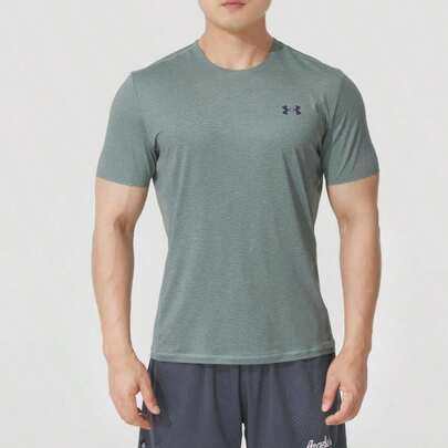 Under Armour Camiseta de manga corta con estampado de rejilla Vanish Elite, ropa deportiva casual para hombres