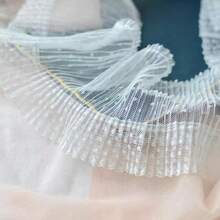 1 Yard Black & White Polka Dot Ruffle Lace Trim, 10.5cm Wide, Suitable For Garment Extension And Craft Sewing - Lace - View 6