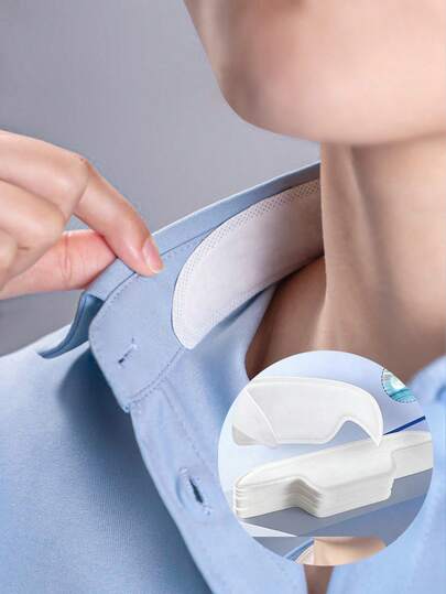 10/30/50片装一次性吸汗垫，帽子吸汗带内衬，帽领防汗防污贴，衬衫领防污贴，袖口防污贴，适用于帽子、额头、帽衬、衬衫、衣物，防汗、防污、自粘、隔热，男女通用