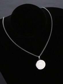 1 pieza Collar con colgante de alas de ángel de metal minimalista, adecuado para uso diario de hombres, conmemoración fotográfica AGHL - Collar colgante - Ver 2
