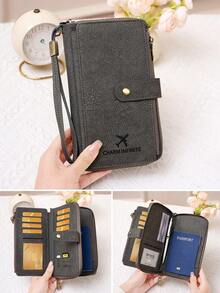 FOREVER MIYIN 极简主义RFID屏蔽创意飞机造型护照夹钱包，带腕带 - 男女通用安全防盗护照收纳包，大容量手拿包，多个卡槽可收纳机票、信用卡、零钱、硬币，旅行必备，旅行收纳包，旅行用品，旅行钱包，护照夹，护照钱包，腕带钱包，沙滩度假包，夏季圣诞假期 - 彩色 - 查看 11